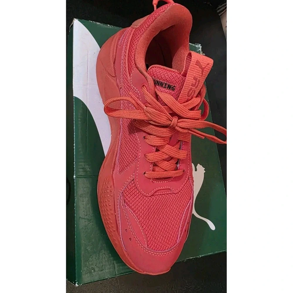Puma RS-X AO High Risk Low Woman 9.5 Shoes‎ Triple All Red/Gum Bottom EUC W/BOX
